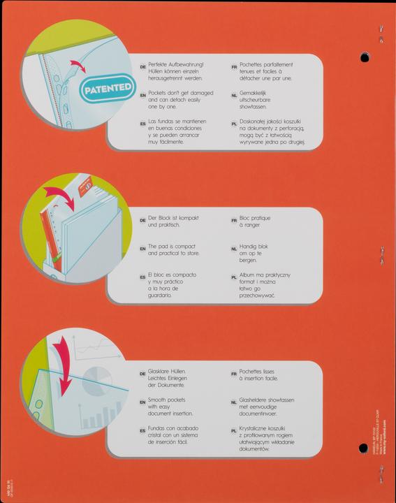 Actual product image Oxford 60 brochure pockets Quick'In crystal clear glossy (A4, 1 x)