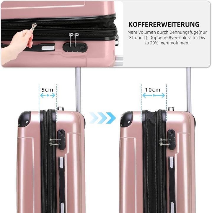 Immagine prodotto Beibye Handgepäck Koffer mit Zwillingsrollen (40 l, Bagaglio a mano (fino a 50 litri))