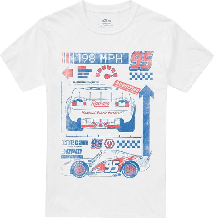 Cars 198 MPH Maglietta Saetta Mcqueen Uomo (M)