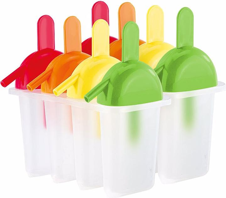 Image du produit Rosenstein & Söhne Form für 8 selbstgemachte Eis am Stiel mit Trinkhalm