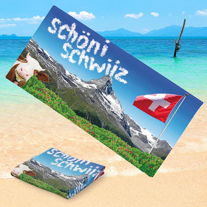 Produktbild Pearl Hochwertiges Mikrofaser-Badetuch "Schöni Schwiiz" 170 x 100 cm