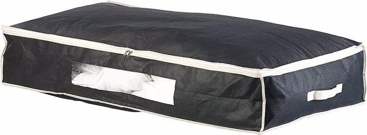 Infactory Underbed chest with window & handles, 100x48x18 cm, black (100 x 48 x 18 cm)