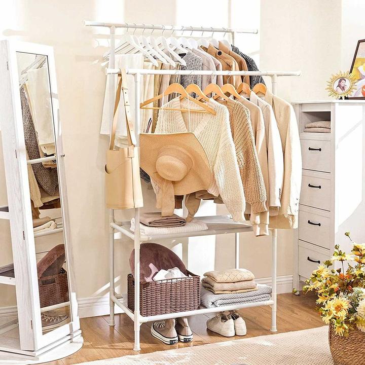 Actual product image Songmics Clothes rack RDR02WT white metal 114.0 x 139.0 / 171.0 cm
