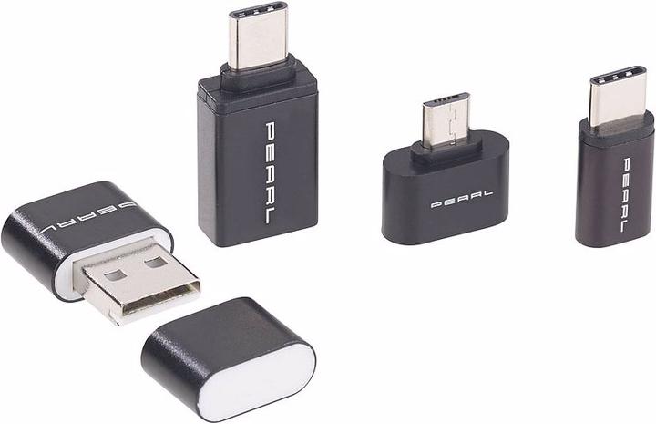 Produktbild Pearl microSD-Kartenleser & USB-OTG-Adapter-Set (USB 2.0)