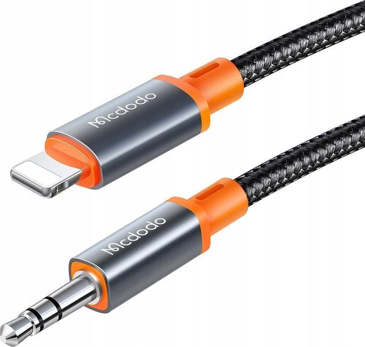 Productafbeelding Mcdodo CA-0780 Lightning naar 3,5mm AUX mini jack kabel, 1,2m (zwart) (1.20 m, Bliksem, 3,5 mm aansluiting (AUX))