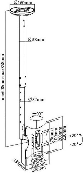 Produktbild myWall HL4-2WL (Decke, 42.01", 30 kg)