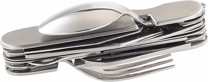 Produktbild Semptec 14in1-Edelstahl-Klappbesteck und Taschenmesser für Camping und Outdoor