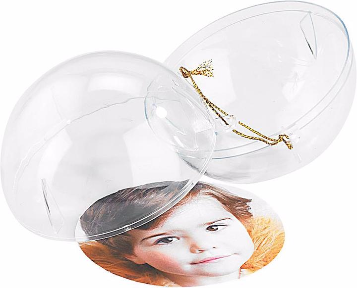 Actual product image Your Design Set of 4 transparent Christmas tree ball for your photos (4 -part)