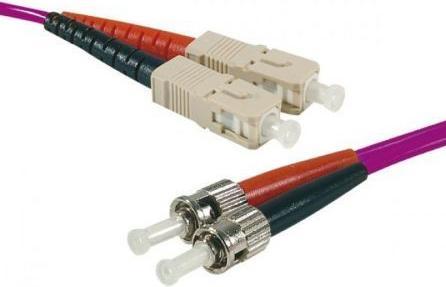 Image du produit Exertis Connect Câble patch FO Eco, 50/125 µm, fibre OM4, 2x ST mâle/SC duplex mâle, erika-violet, 5,0 m UPC U (5 m)