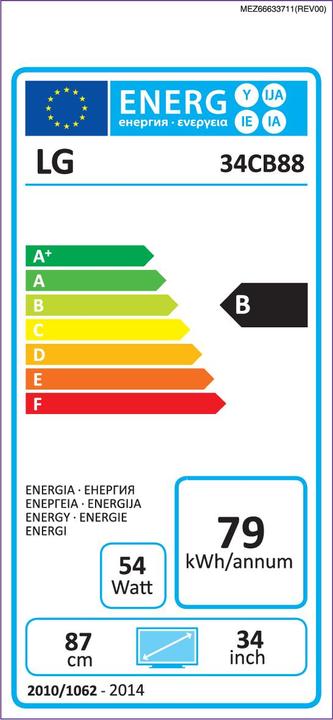 Label énergétique LG 34cb88-B (3440 x 1440 pixels, 34.25")