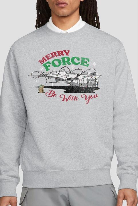 Actual product image Star Wars Unisex Adult Merry Force Be With You Grogu Sweatshirt (XL)