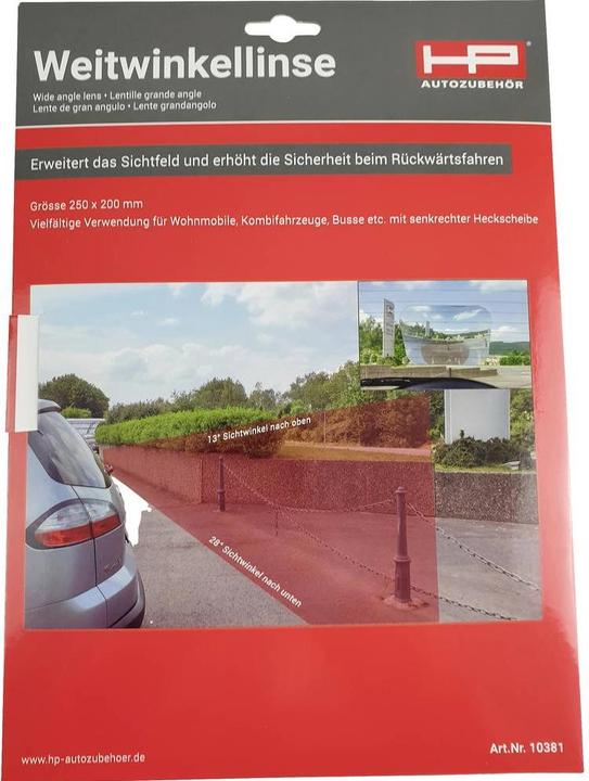 Produktbild HP Autozubehör 10381 Weitwinkellinse 205 mm x 255 mm x 2 mm für Heckscheibe