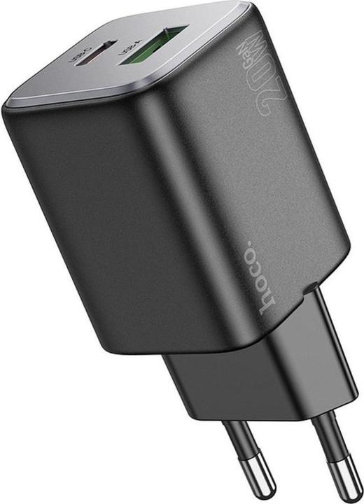 Produktbild Hoco Adapter charger USB A + Type C PD QC 3A 20W N41 black (20 W)