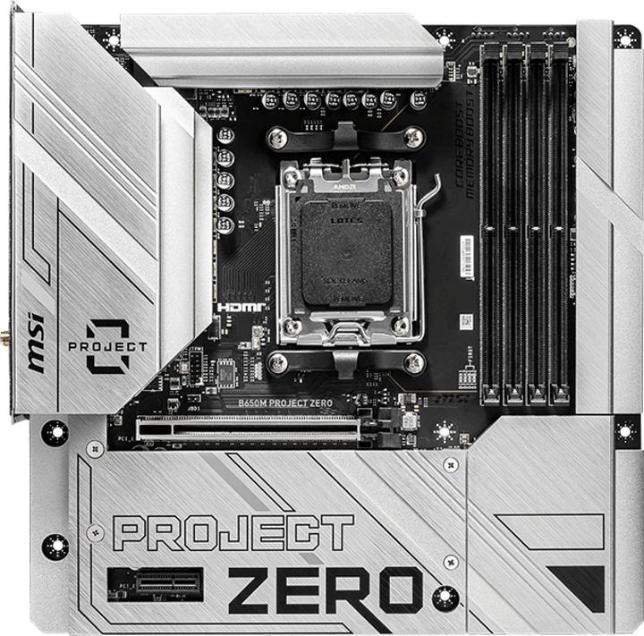 Produktbild MSI B650M PROJECT ZERO (AM5, AMD B650, mATX)