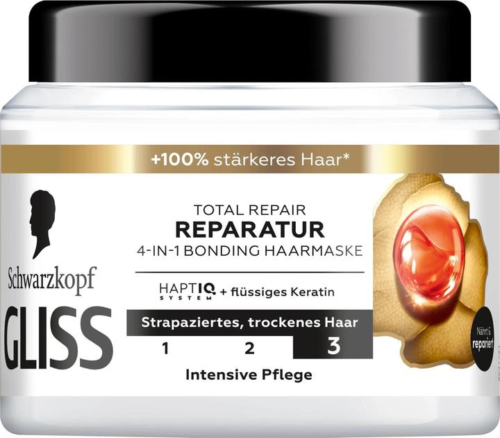 Gliss 4-in-1 Bonding Haarmaske Total Repair Reparatur 400ml (400 ml)