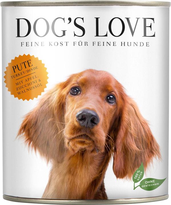 Actual product image Dog's love Adult Turkey, Apple, Zucchini & Walnut Oil (Adult, 6 pcs., 400 g)