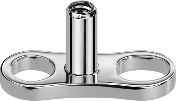 Star Piercing Dermal Anchor Anker zwei grosse Löcher (ohne Messing, Titan G23)