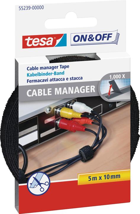 tesa On & Off Cable Manager (Plastic cable ties, 5000 mm, 1 pcs.)