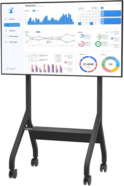 Actual product image Peerless AV trolley with shelf for displays up to 110inch inches up to 136kg up to VESA 900x600 colo (Various, 110", 136 kg)