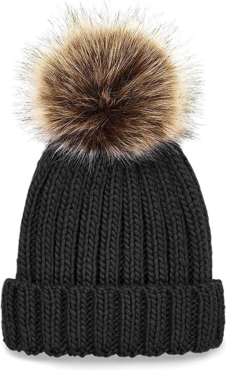 Beechfield Schal mit Kunstfell-Pompon für Frauen