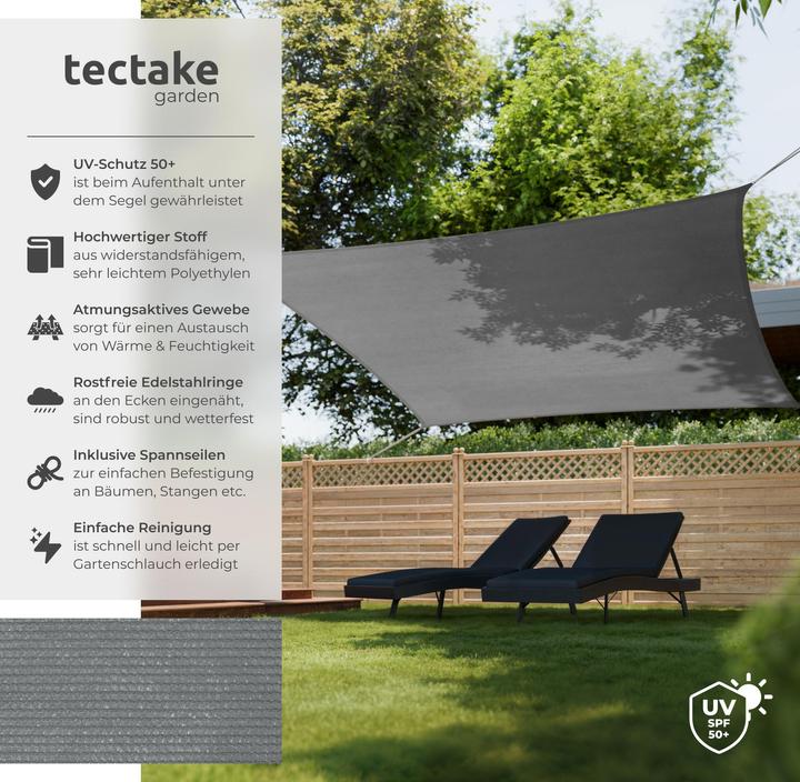 Image du produit tectake Voile d'ombrage carrée, variante 2 (400 x 400 cm)