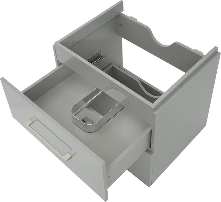 Produktbild Mendler Premium Waschbeckenunterschrank, Waschtischunterschrank Waschtisch Badmöbel, hochglanz 60cm grau (60 x 46 x 50 cm)