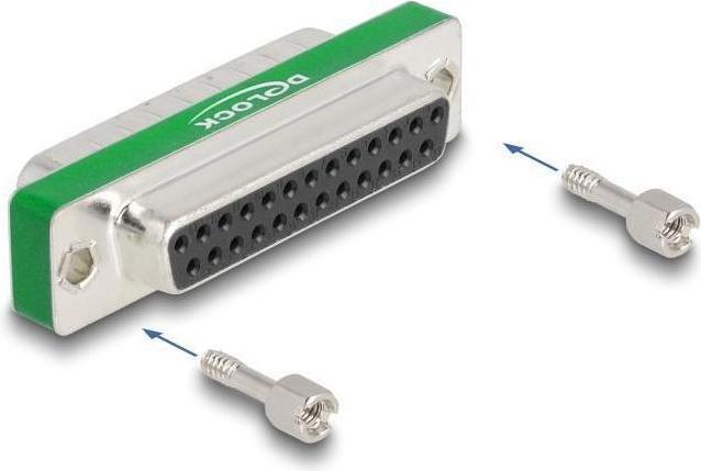 Image du produit Delock Filtre antiparasite HF/EMI D-Sub 25 broches mâle à femelle avec passe-bas capacitif