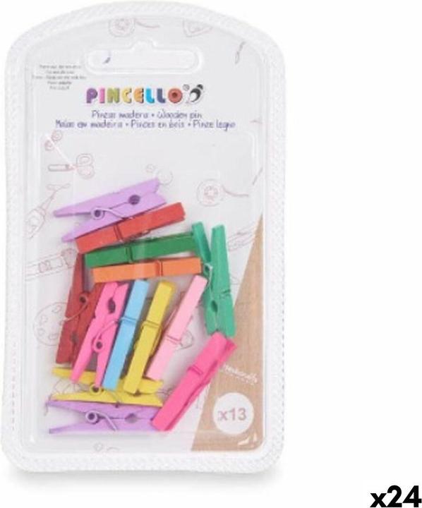 Immagine prodotto Pincello Morsetti piccoli in legno colorato (24 pezzi) (24 x)