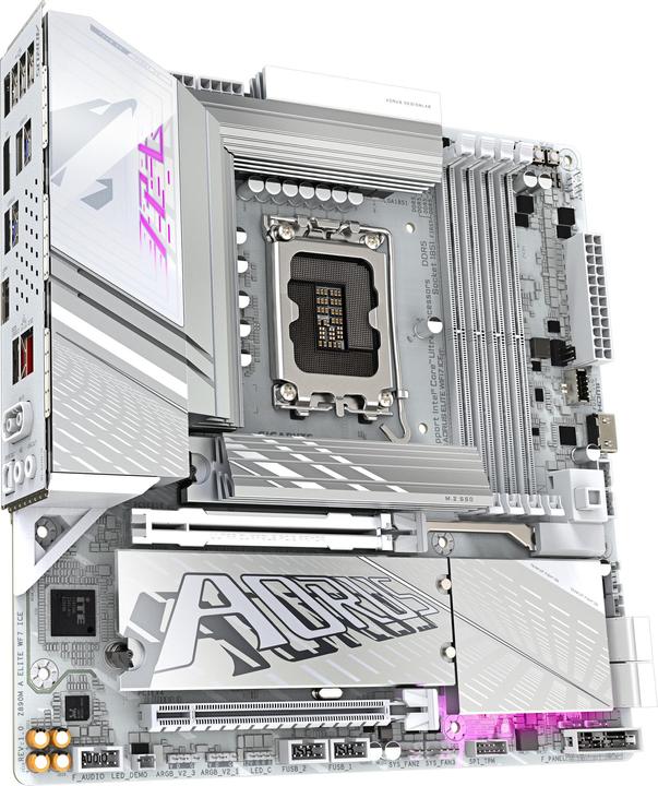 Productafbeelding Gigabyte Z890M AORUS Elite WIFI7 ICE (LGA 1851, Intel Z890, ATX)