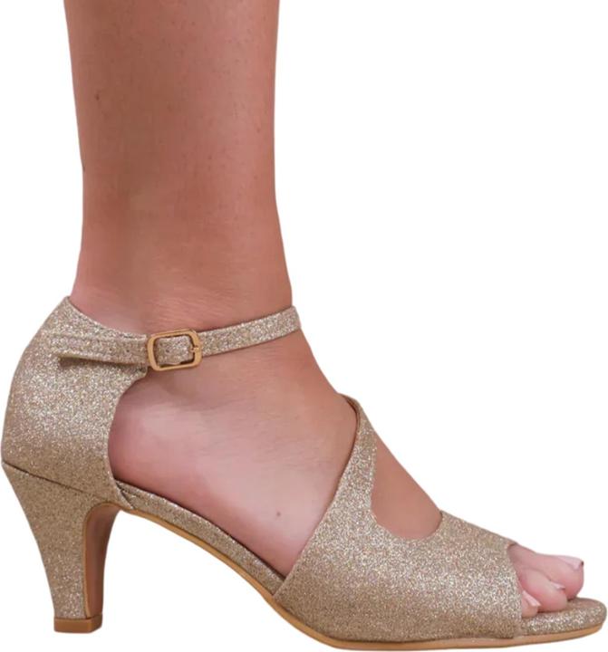 Actual product image Where's That From Womens/Ladies Beatrice Faux Leather Crossover Strap Extra Wide Kitten Heel High Heels (39)