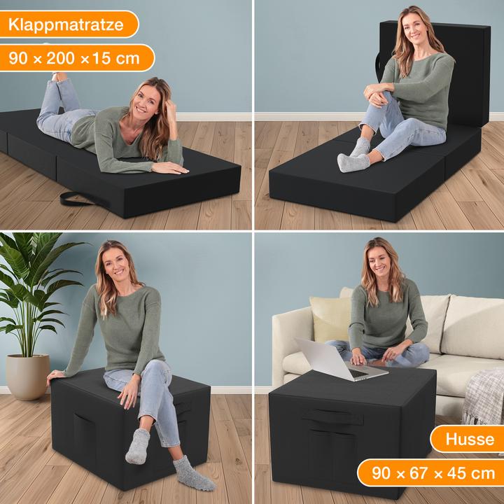 Produktbild Bestschlaf Klappmatratze inkl. Husse & Transporttasche (90 x 200 cm, Schaumstoffkern)
