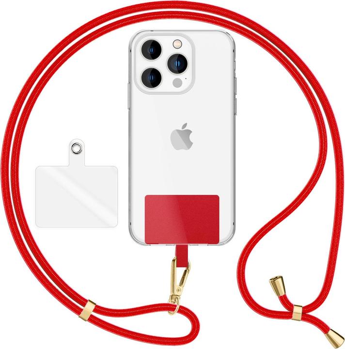 Immagine prodotto Nalia Handyband + Pad für Hülle zum Umhängen, Karabinerhaken Anhänger aus Metall (gold)