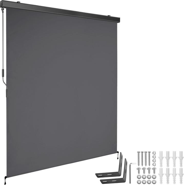 tectake Senkrechtmarkise Eloise mit 2 Wandhaltern
