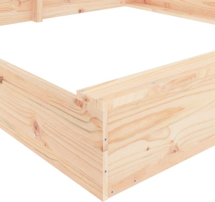 Produktbild VidaXL Sandkasten mit Sitzen Quadratisch Massivholz