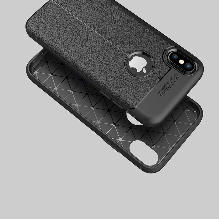 Actual product image Cadorabo TPU Cover Faux Leather Structure (Apple iPhone X)