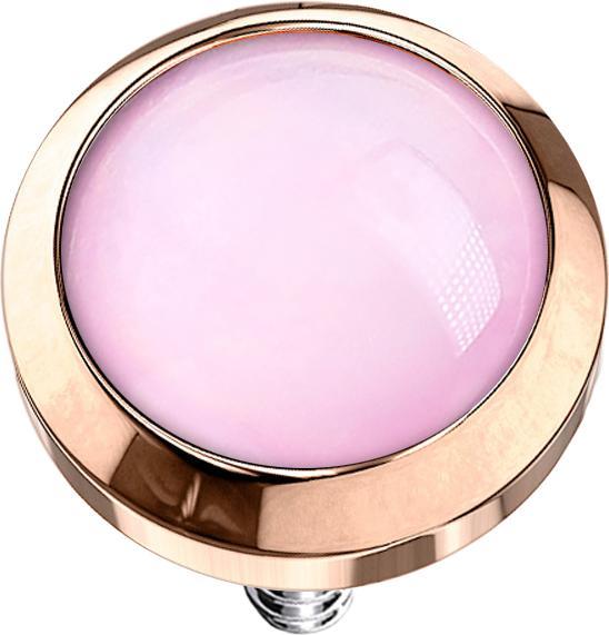 Star Piercing Dermal Anchor rosegold mit Epoxidstein pink (ohne Messing, Chirurgenstahl 316L)