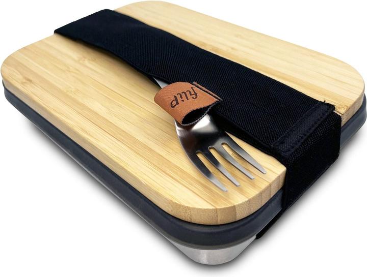 Filip & Friends Lunchbox Edelstahl filip® No1 | Bambusbrett, Sleeve & Spork