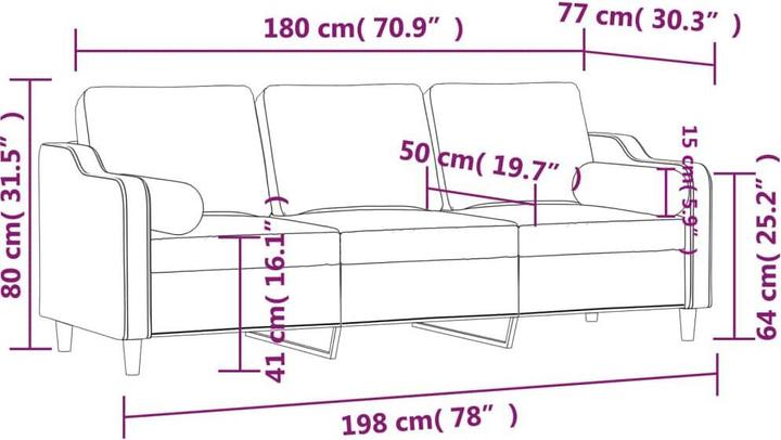Produktbild VidaXL Amora (3-Sitzer)