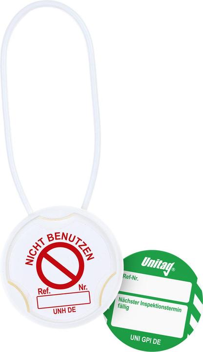 Image du produit Brady UNI-DE-PK-GPI-GN, kit Unitag®, 20 supports Unitag (rouge sur blanc), 20 étiquettes à insérer Unitag