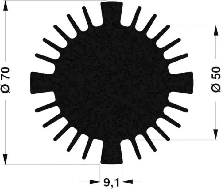 Actual product image Fischer Elektronik 10021467 SK 570 50 SA LED heat sink 1.35 K/W (Ø x H) 70 mm x