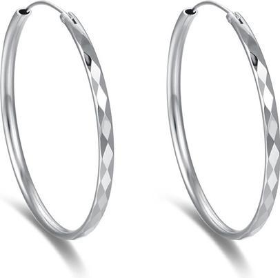 Beneto Timeless round earrings made of silver AGUC2271 - Diameter: 6 cm (L)