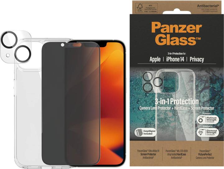 Produktbild PanzerGlass 3 in 1 Schutz Set (1 Stück, Apple iPhone 14)
