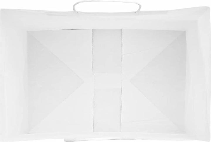 Produktbild VidaXL Kraftpapiertüten 50 Stk. mit Henkel Weiss 32x22x28 cm Papiertüte (Geschenktüte, 50 x)