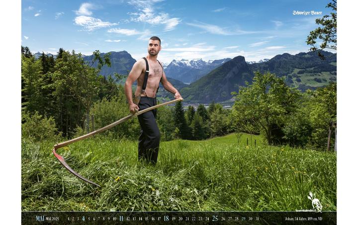 Actual product image Swiss Farmers' Calendar Boys 2025 (56 x 40 cm, German, French, Italian, English)