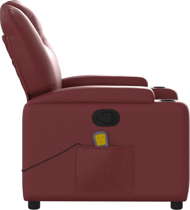 Actual product image VidaXL Massage chair wine red imitation leather,Colour: Wine red,Material