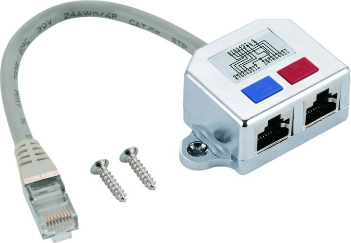 Image du produit Helos Adaptateur en T Cat 5e ISDN/ISDN Cable-Sharing Adapter 0,15m