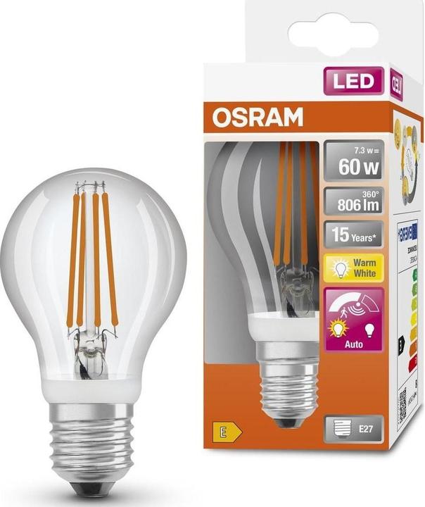 Produktbild Osram Led Motion Sensor Classic A Filament (E27, 7.30 W, 806 lm, 1 x, E)