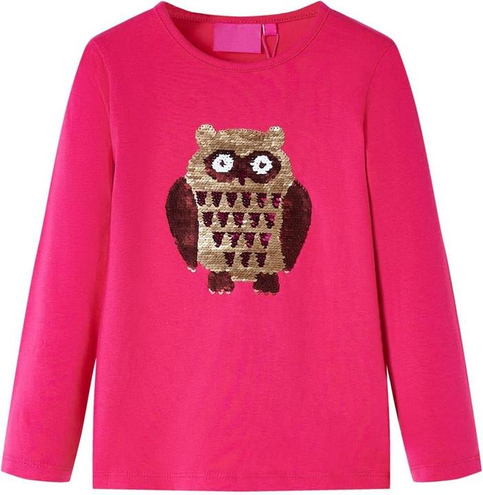 VidaXL Kinder-Langarmshirt Knallrosa 116,Material: 95 % Baumwolle (116)