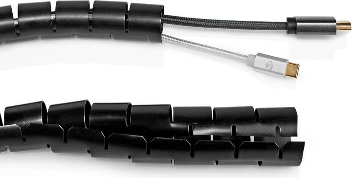 Produktbild Nedis Kabelmanagement | Spiralhülse | 2.00 m | 1 Stück | max. Kabeldicke: 28 mm | PE | Schwarz (Kabeldurchlass, 200 cm)