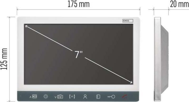 Image du produit Emos Moniteur pour portier vidéo EM-10AHD 7" LCD